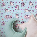 Ver imagem 1 de Papel de Parede Infantil Unicórnio Engraçado Fundo Azul-60x300cm