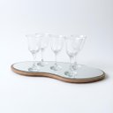 Ver imagem 6 de Bandeja Decorativa Orgânica Espelho Lapidado Luxo Lateral Couro - Freijó