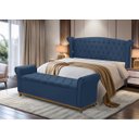 Ver imagem 1 de Kit Baú e Cabeceira Estofada Madeira Cama Box Grécia Queen:azul