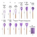 Ver imagem 6 de Jogo de Cozinha 12 Peças Madeira Silicone Concha Escumadeira Colher Pegador Espatula Fouet Talheres 