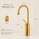 Ver imagem 4 de Torneira Monocomando Capri Dourada Aço Inox 304 Goldenx Luxo