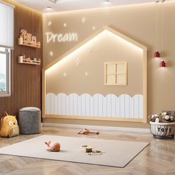 Cama Solteiro Montessoriana Giulia e Moldura Infantil Casinha Dream Decor Casatema - 4
