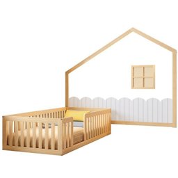 Cama Solteiro Montessoriana Giulia e Moldura Infantil Casinha Dream Decor Casatema - 3