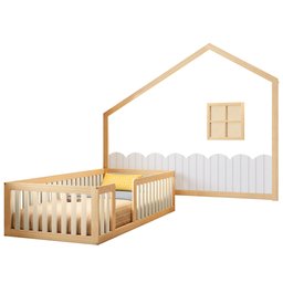 Cama Montessoriana Giulia Solteiro e moldura com Led Casatema - 2