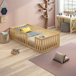Cama Solteiro Montessoriana Giulia e Moldura Infantil Casinha Dream Decor Casatema - 11