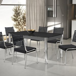 Conjunto Sala de Jantar Mesa Retangular com 6 Cadeiras Natani