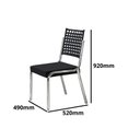 Ver imagem 4 de Conjunto Sala de Jantar Mesa Retangular com 6 Cadeiras Natani Yescasa Cromado/Preto/Cinza