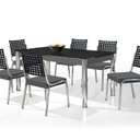 Ver imagem 2 de Conjunto Sala de Jantar Mesa Retangular com 6 Cadeiras Natani Yescasa Cromado/Cinza
