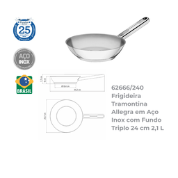 Jogo de Panelas 4 Peças Inox Fundo Triplo Solar Tramontina - 10