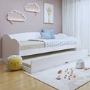Ver imagem 1 de Bicama Infantil com Cama Auxiliar Estrado Madeira Liz Branco