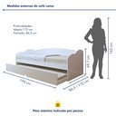 Ver imagem 3 de Bicama Infantil com Cama Auxiliar Estrado Madeira Liz Branco