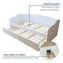 Ver imagem 7 de Bicama Infantil com Cama Auxiliar Estrado Madeira Liz Branco