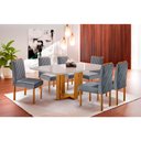 Ver imagem 1 de Conjunto Sala de Jantar Jade 6 Lugares Mesa e Cadeiras Móveis Mix