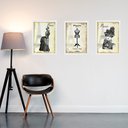 Ver imagem 1 de Kit 3 Quadros Moda Antiga Vintage - Paris 45x34cm:moldura Branca