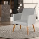 Ver imagem 1 de Poltrona Cristal Suede Escritórios e Recepção Pés em Madeira:cinza Suede