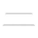 Ver imagem 1 de Prateleira Flutuante para Sala Kit 2 com Suporte Invisível Cp1 Yara Branco - Lumil Lumil Móveis