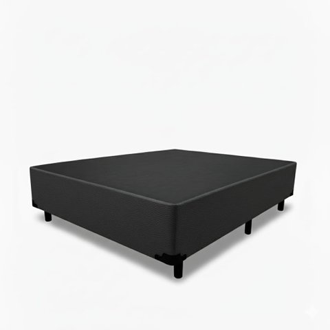 Base Cama Box Casal (138x188x40) - Corino Preto