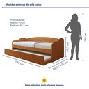 Ver imagem 3 de Bicama Infantil com Cama Auxiliar Estrado Madeira Liz Marrom/Cinamomo