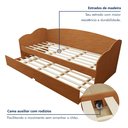 Ver imagem 6 de Bicama Infantil com Cama Auxiliar Estrado Madeira Liz Marrom/Cinamomo