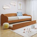 Ver imagem 1 de Bicama Infantil com Cama Auxiliar Estrado Madeira Liz Marrom/Cinamomo