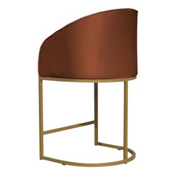 Kit 2 Banco Banqueta Poltrona Mia Base Metal Dourada Veludo Cor:terracota - 8