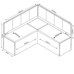 Conjunto Canto Alemão com Baú Bariloche Mesa Quadrada 90x90 sem Vidro e 2 Cadeiras Dallas em Mdp/mdf - 7