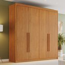 Ver imagem 1 de Guarda-Roupa Casal 4 Portas 4 Gavetas Eloá 100% MDF Marrom/Cinamomo