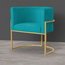 Kit 2 Poltronas Decorativa Sala de Estar Luana Base Gold Suede - 5