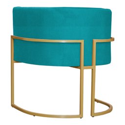 Kit 2 Poltronas Decorativa Sala de Estar Luana Base Gold Suede - 7