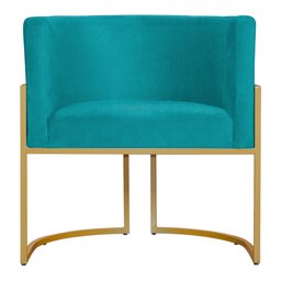 Kit 2 Poltronas Decorativa Sala de Estar Luana Base Gold Suede - 6