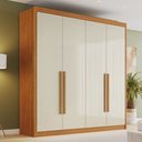Ver imagem 1 de Guarda-Roupa Casal 4 Portas 4 Gavetas Eloá 100% MDF Bege/Cinamomo/Off White