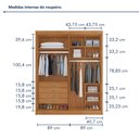 Ver imagem 4 de Guarda-Roupa Casal 4 Portas 4 Gavetas Eloá 100% MDF Bege/Cinamomo/Off White