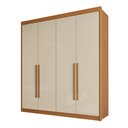Ver imagem 3 de Guarda-Roupa Casal 4 Portas 4 Gavetas Eloá 100% MDF Bege/Cinamomo/Off White