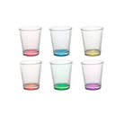 Ver imagem 1 de JOGO COPO VIDRO COLOR 50ML 6 PEÇAS LICOR DOSE SHOT PINGA CACHAÇA