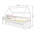 Ver imagem 3 de Bicama Casinha Solteiro Slim Rb com Grade de Proteção Branco Housin