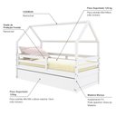 Ver imagem 4 de Bicama Casinha Solteiro Slim Rb com Grade de Proteção Branco Housin