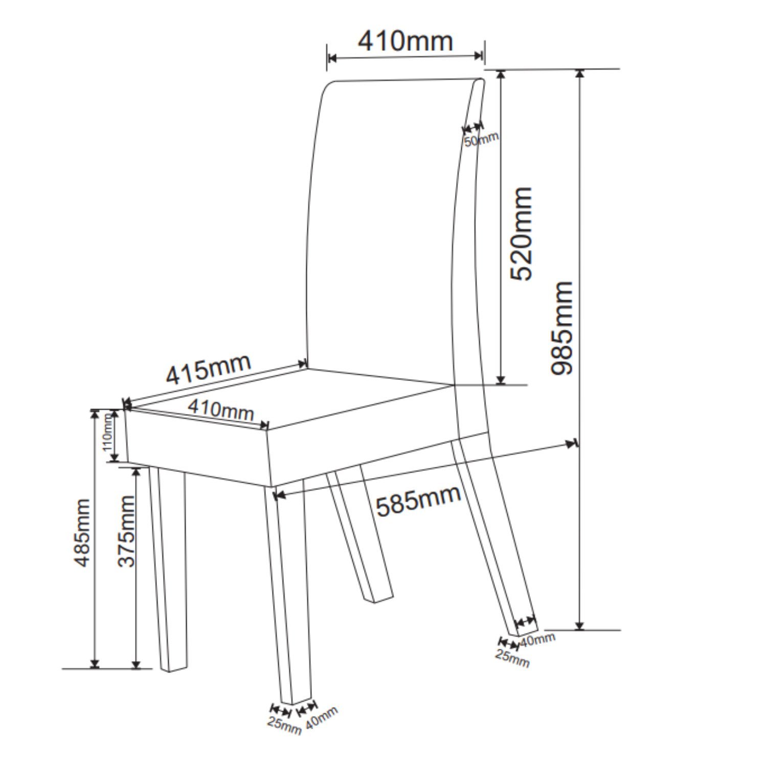 Conjunto Canto Alemão Baú Bariloche Mesa Quadrada 90cm X 90cm sem Vidro e 2 Cadeiras Venus em Mdp/md - 4