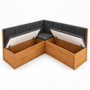 Ver imagem 2 de Conjunto Canto Alemão Baú Bariloche Mesa Quadrada 90x90 sem Vidro e 2 Cadeiras Venus em MDP/MDF Ci