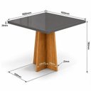 Ver imagem 3 de Conjunto Canto Alemão Baú Bariloche Mesa Quadrada 90x90 sem Vidro e 2 Cadeiras Venus em MDP/MDF Ci