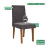 Conjunto Canto Alemão Baú Bariloche Mesa Quadrada 90x90 sem Vidro e 2 Cadeiras Venus em Mdp/mdf - 6