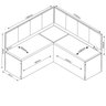 Conjunto Canto Alemão Baú Bariloche Mesa Quadrada 90x90 sem Vidro e 2 Cadeiras Venus em Mdp/mdf - 8