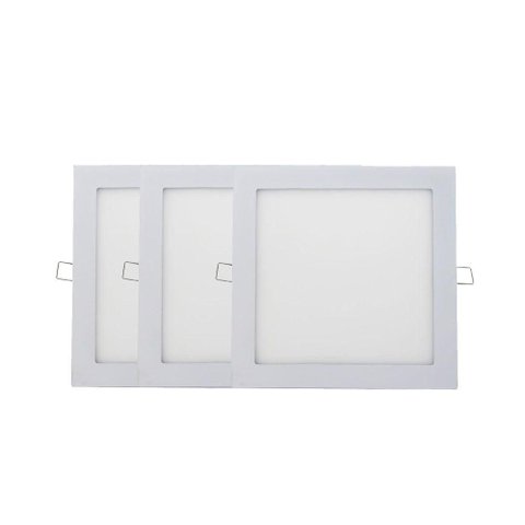 Kit 3 Plafon Painel LED Luminária Downlight 18W Embutir
