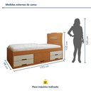 Ver imagem 3 de Cama Solteiro Infantil com 5 Gavetas Puxador Embutido Alice Cinamomo/Off White Bege