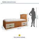 Ver imagem 3 de Cama Solteiro Infantil com 5 Gavetas Puxador Embutido Alice Cinamomo/Off White