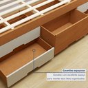 Ver mais imagens de Cama Solteiro Infantil com 5 Gavetas Puxador Embutido Alice Cinamomo/Off White Bege