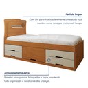Ver imagem 7 de Cama Solteiro Infantil com 5 Gavetas Puxador Embutido Alice Cinamomo/Off White Bege