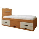 Ver imagem 2 de Cama Solteiro Infantil com 5 Gavetas Puxador Embutido Alice Cinamomo/Off White Bege