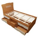 Ver imagem 4 de Cama Solteiro Infantil com 5 Gavetas Puxador Embutido Alice Cinamomo/Off White Bege