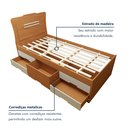 Ver imagem 6 de Cama Solteiro Infantil com 5 Gavetas Puxador Embutido Alice Cinamomo/Off White