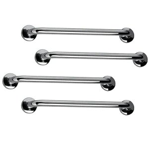 Barra de Apoio 60cm Inox Kit 4 Unidades Idoso Banheiro Box Acessibilidade Deficiente Cadeirante Supo